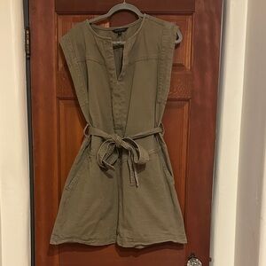 Banana Republic Factory Khaki Belted  Cotton Dress